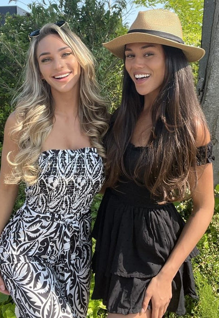 NEW1005 Zwarte Polkadot Playsuit