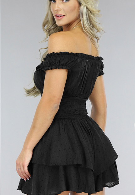 NEW1005 Zwarte Polkadot Playsuit