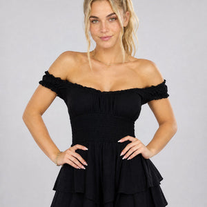 OP=OP.24.NL Zwarte Polkadot Playsuit