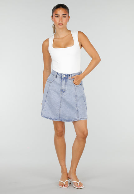 NEW100626 Lichtblauwe Denim A-Lijn Rok
