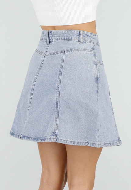 NEW100626 Lichtblauwe Denim A-Lijn Rok