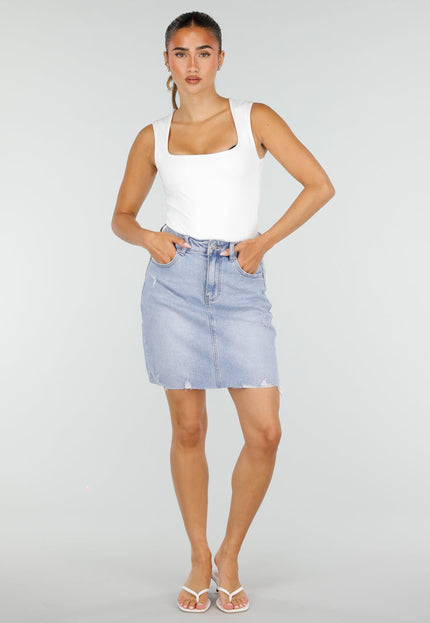 NEW100626 Lichtblauwe Denim Mini Rok