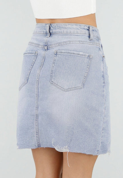 NEW100626 Lichtblauwe Denim Mini Rok