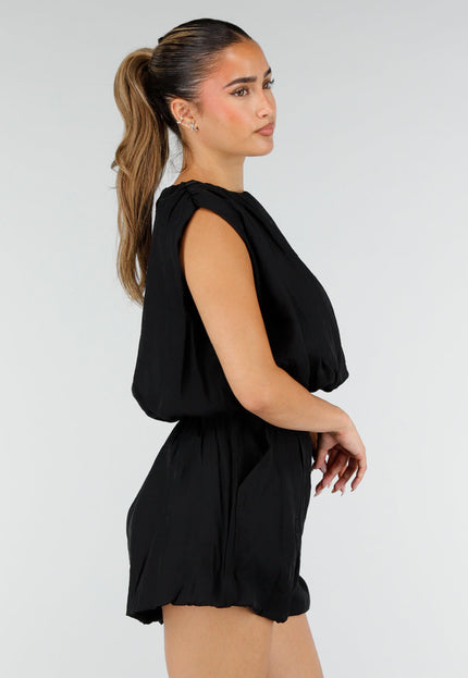 NEW100626 Zwarte Two Piece Set met Ballonshort