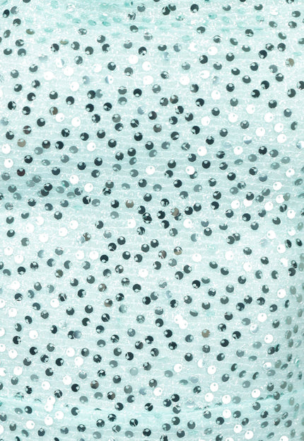 NEW1007 Maxi Split Jurk Pailletten Jurk in Mintgroen