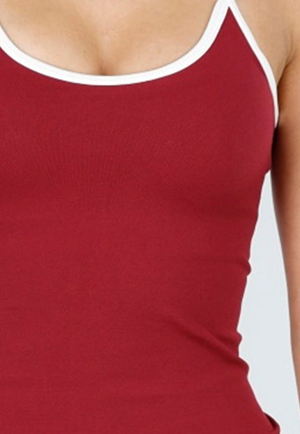 NEW100925 Bordeaux Sport Top met Pads en Stretch