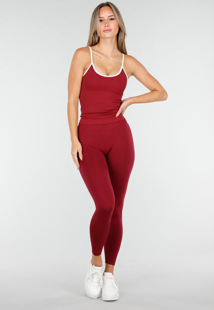 NEW100925 Bordeaux Stretch Sportlegging