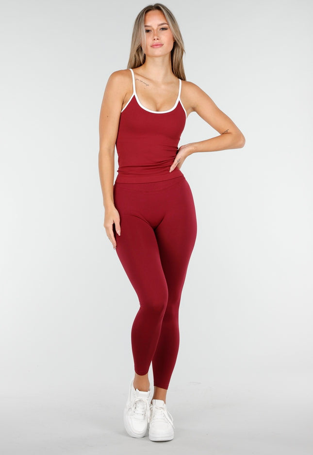 NEW100925 Bordeaux Stretch Sportlegging