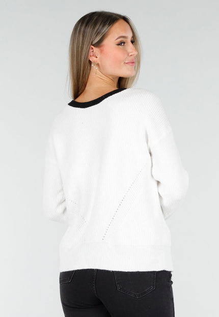 NEW100925 Cardigan Wit met Zwarte Strikken