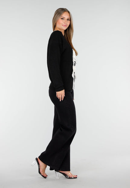 OP=OP.10.NL Cardigan Zwart met Strikken