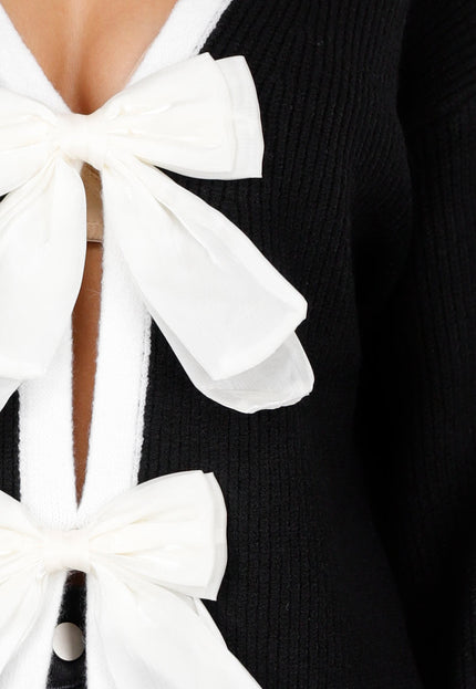 OP=OP.10.NL Cardigan Zwart met Strikken