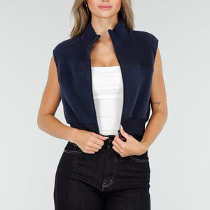 OP=OP.AV.09 Donkerblauw Sportvest met Rits
