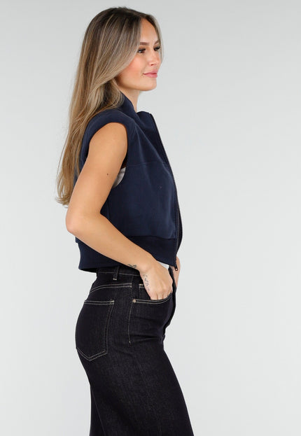 OP=OP.AV.09 Donkerblauw Sportvest met Rits