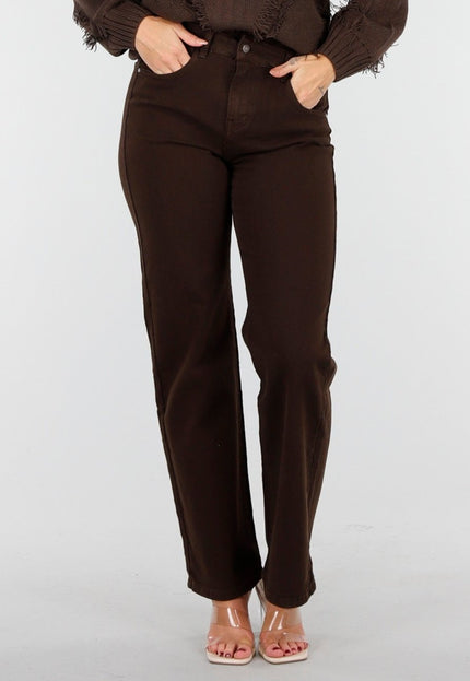 OP=OP.10.NL High Waist Jeans Bruin Stretch