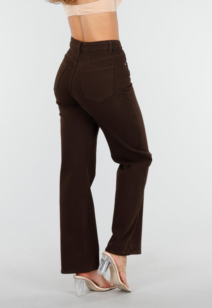 OP=OP.10.NL High Waist Jeans Bruin Stretch
