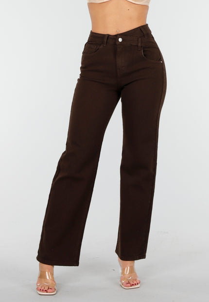 OP=OP.10.NL High Waist Jeans Bruin Stretch