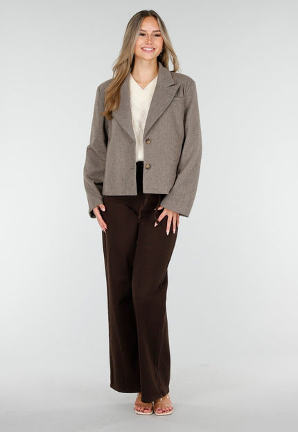 NEW100925 Bruine Korte Jas met Ceintuur