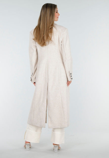 NEW100925 Beige Manteljas met Knopen