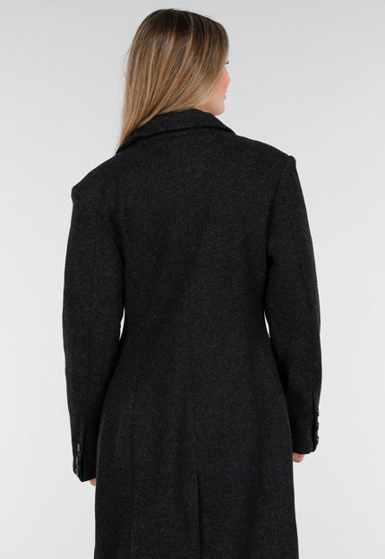 NEW100925 Lange Zwarte Manteljas