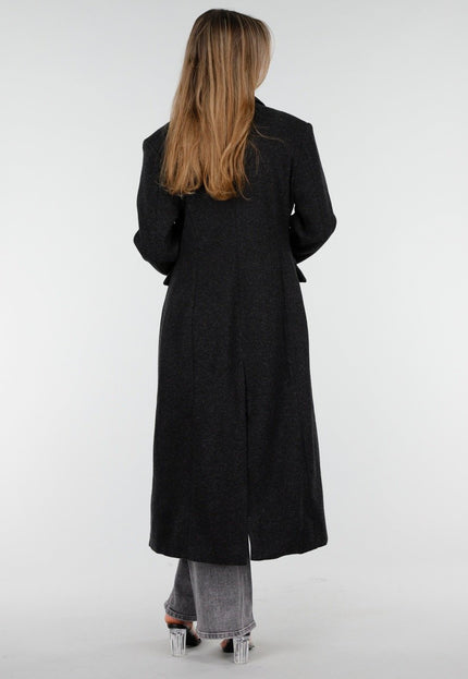 NEW100925 Lange Zwarte Manteljas