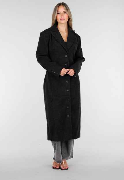 NEW100925 Lange Zwarte Manteljas