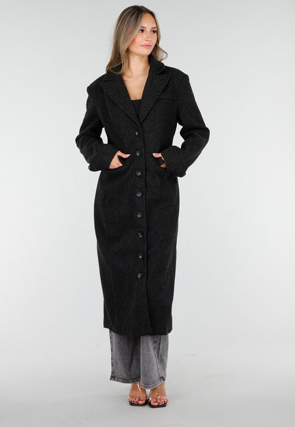 NEW100925 Lange Zwarte Manteljas