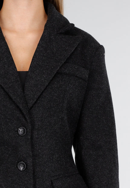 NEW100925 Lange Zwarte Manteljas