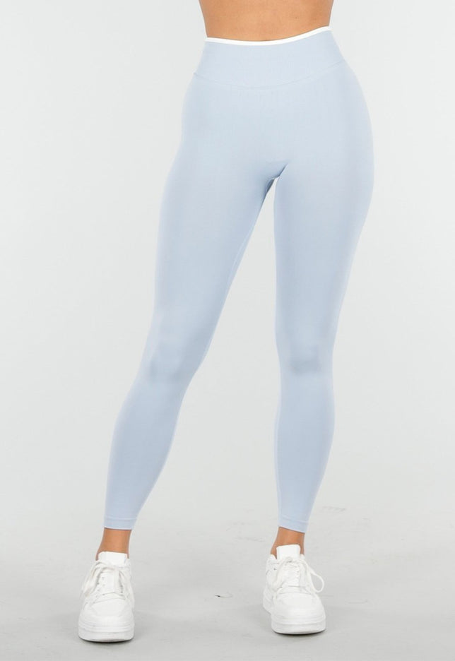 NEW100925 Lichtblauwe Stretch Sportlegging