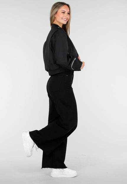 NEW100925 Zwarte Bomber met Cargo Zakken