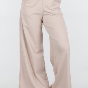 NEW101225 Beige Stretch Lounge Broek