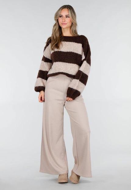 NEW101225 Beige Stretch Lounge Broek