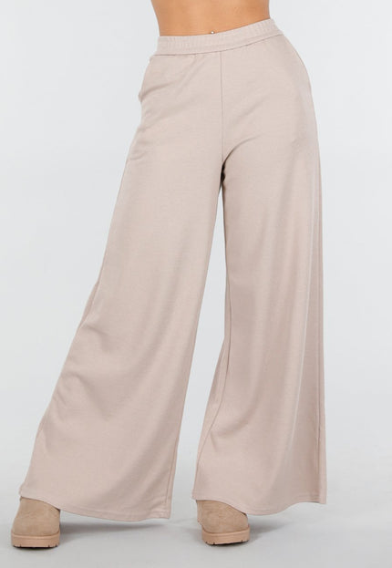 NEW101225 Beige Stretch Lounge Broek