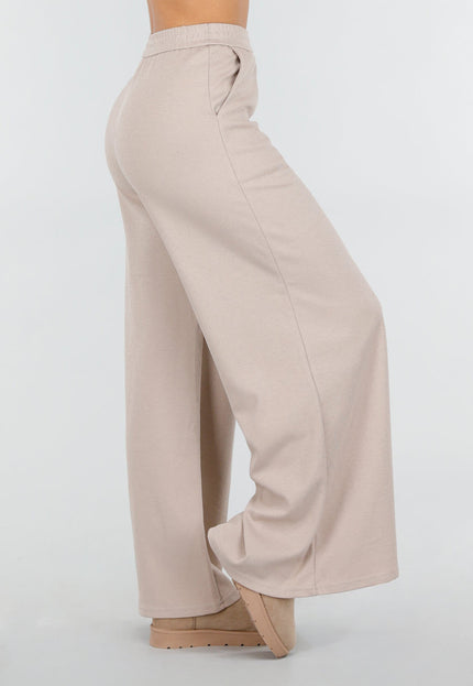 NEW101225 Beige Stretch Lounge Broek