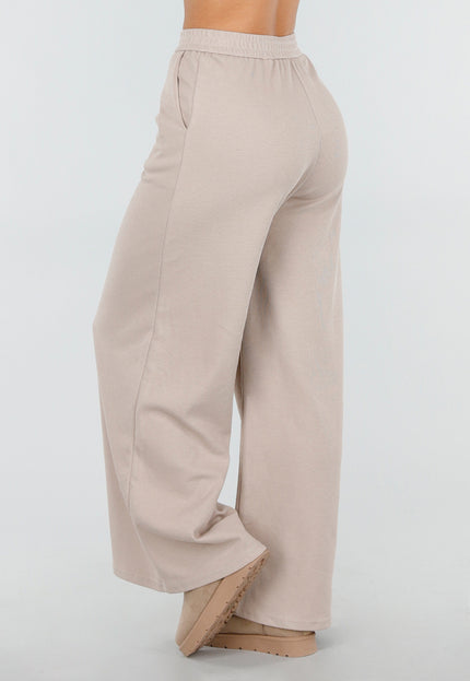 NEW101225 Beige Stretch Lounge Broek