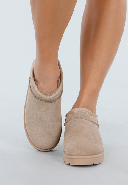 NEW101225 Beige Suède Look Lage Boots