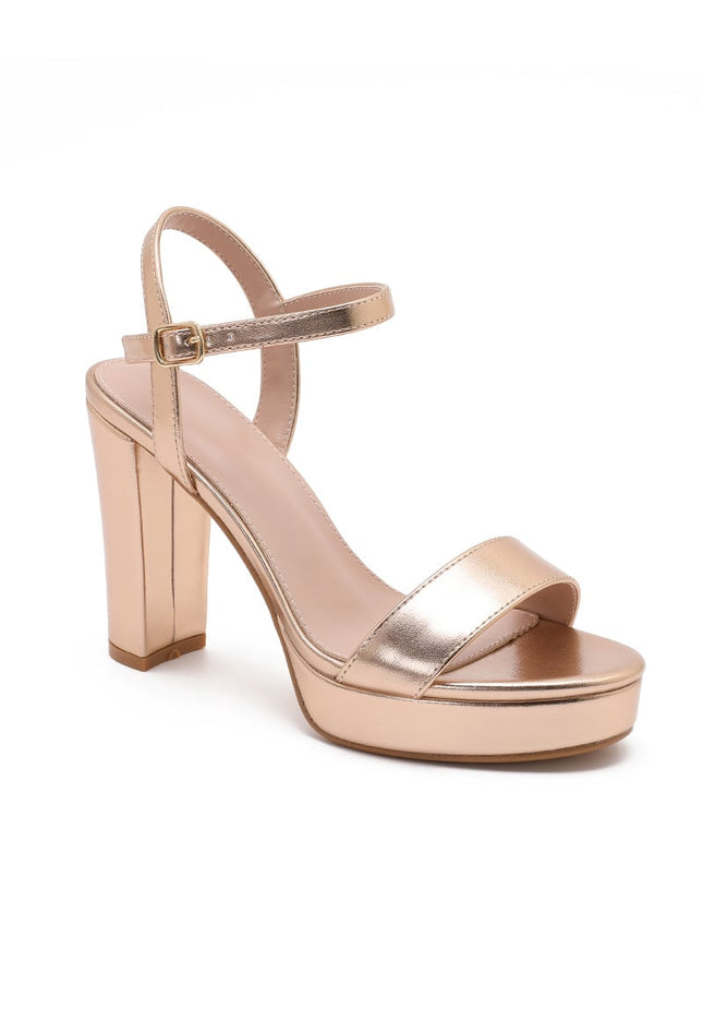 NEW101225 Bronskleurige Plateau Sandaletten
