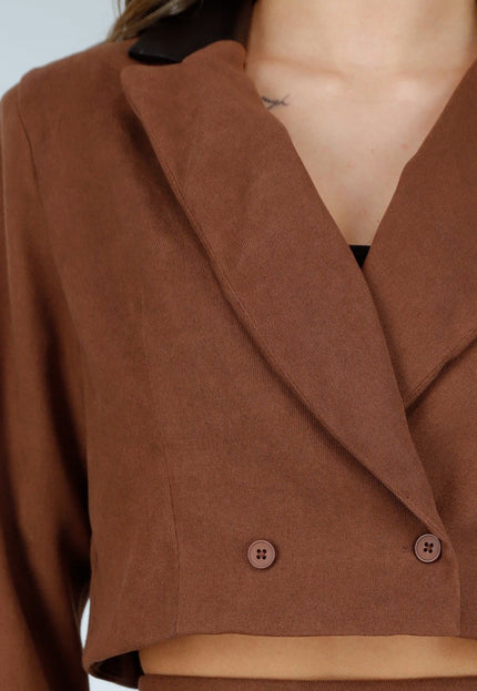 NEW101225 Bruine Set Rok met Blazer