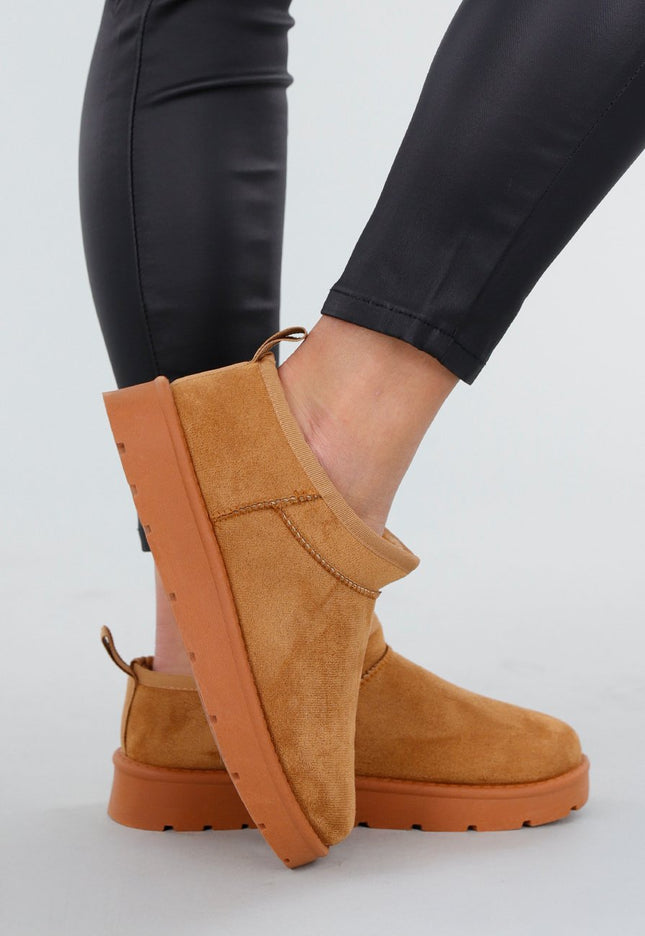 NEW101225 Bruine Suède Look Lage Boots