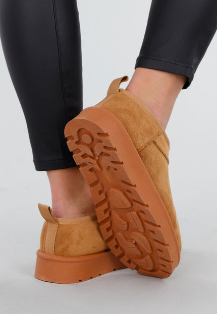 NEW101225 Bruine Suède Look Lage Boots