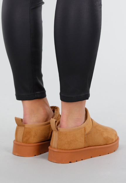 NEW101225 Bruine Suède Look Lage Boots