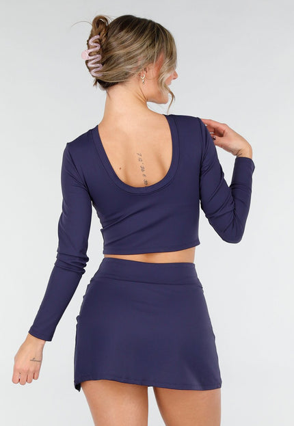 NEW101225 Donkerblauwe Sport Set met Skort