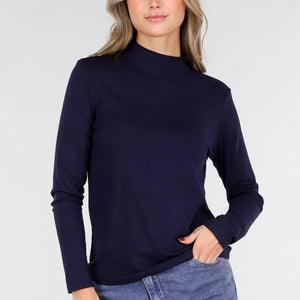 NEW101225 Navy Top met Stretch