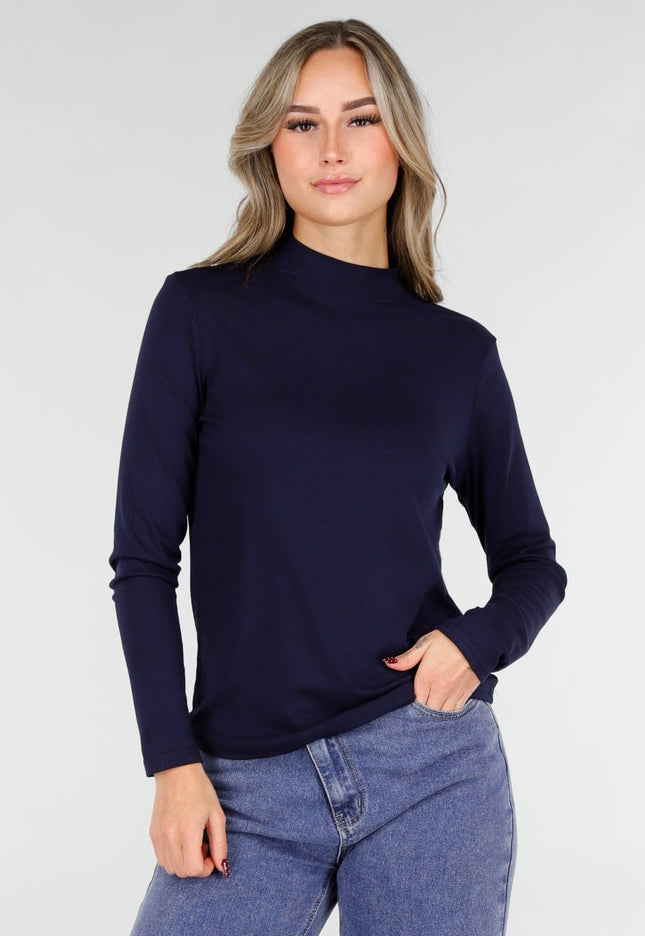 NEW101225 Navy Top met Stretch