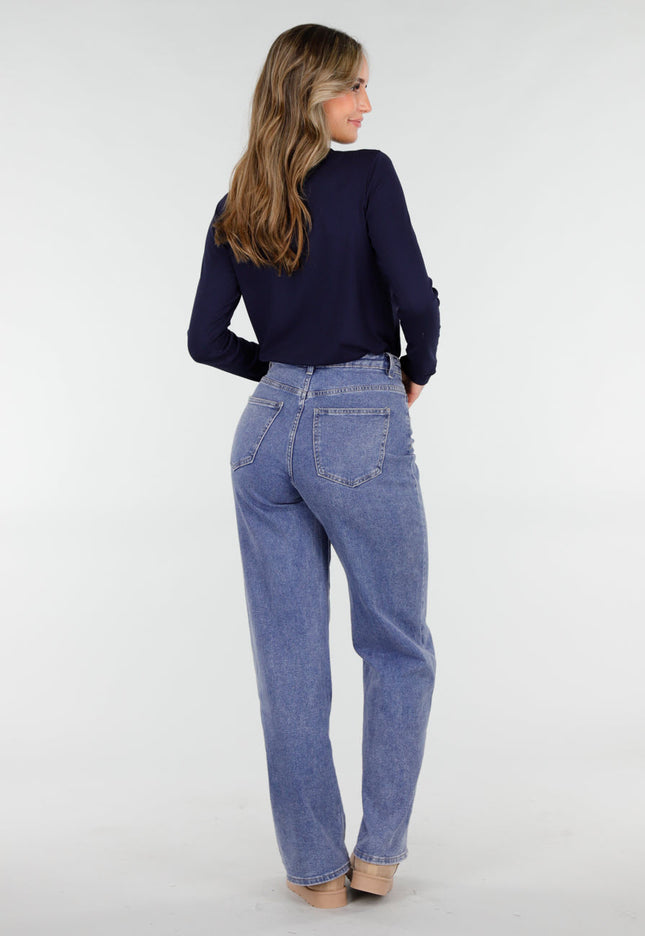 NEW101225 Navy Top met Stretch