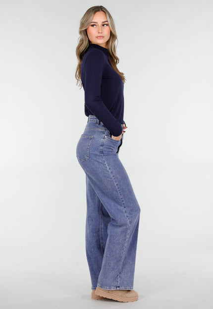 NEW101225 Navy Top met Stretch