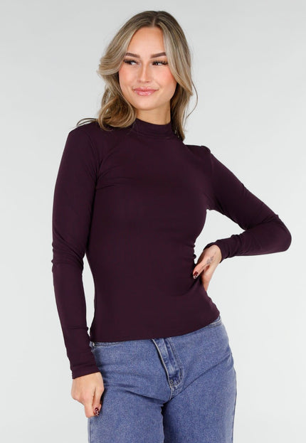 NEW101225 Paarse Lange Mouwen Top