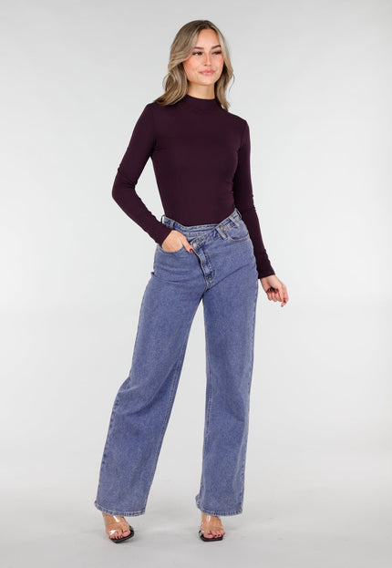 NEW101225 Paarse Lange Mouwen Top