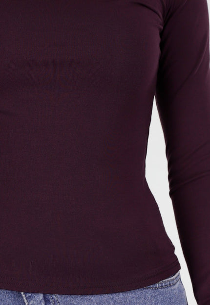 NEW101225 Paarse Lange Mouwen Top