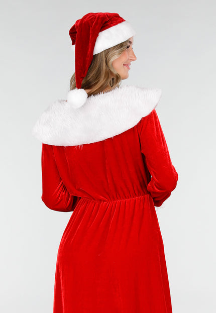 NEW101225 Rode Kerst Maxi Jurk