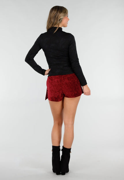 NEW101225 Stretch Top met Paisley Print Zwart